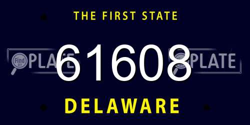 61608 Delaware License Plate