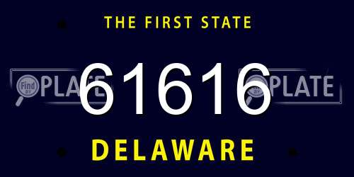 61616 Delaware License Plate