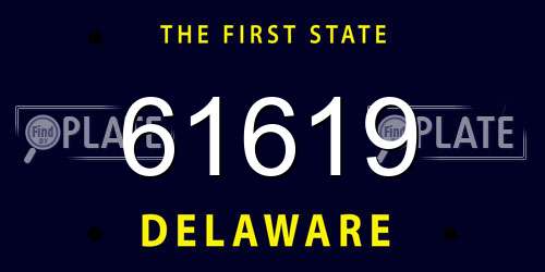 61619 Delaware License Plate