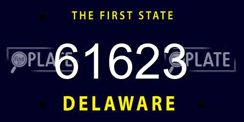 61623 Delaware License Plate