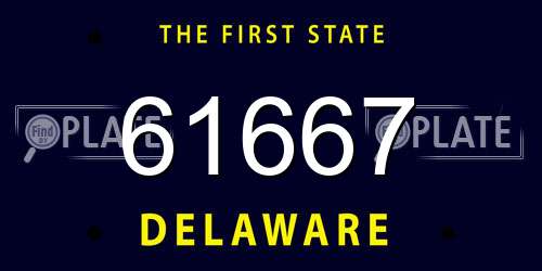 61667 Delaware License Plate