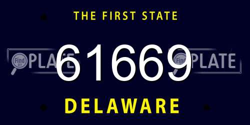 61669 Delaware License Plate