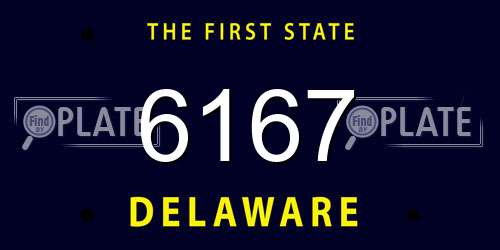6167 Delaware License Plate