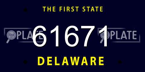 61671 Delaware License Plate