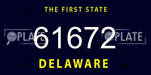 61672 Delaware License Plate