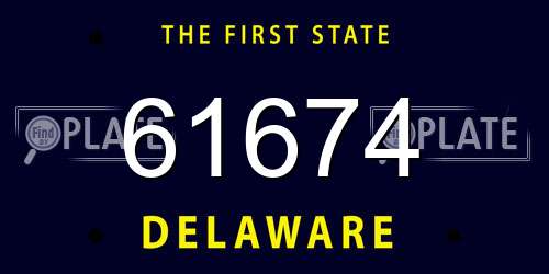 61674 Delaware License Plate