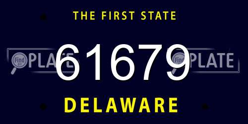 61679 Delaware License Plate