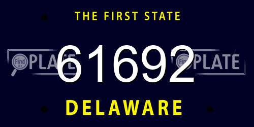 61692 Delaware License Plate