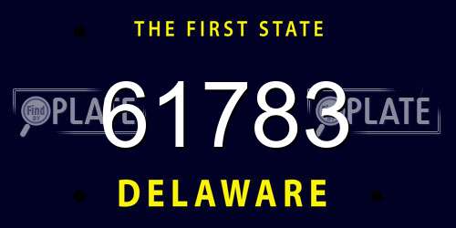 61783 Delaware License Plate