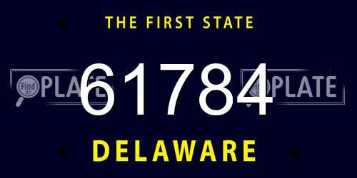 61784 Delaware License Plate