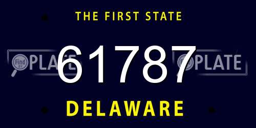61787 Delaware License Plate