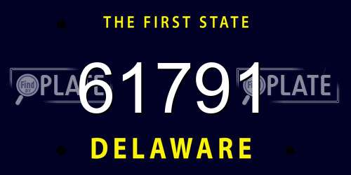 61791 Delaware License Plate