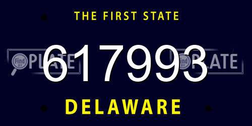 617993 Delaware License Plate
