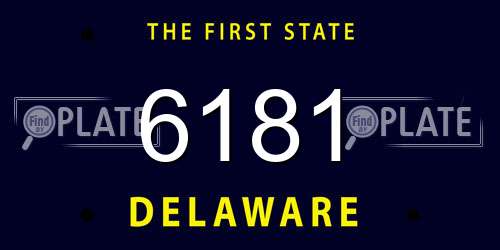 6181 Delaware License Plate