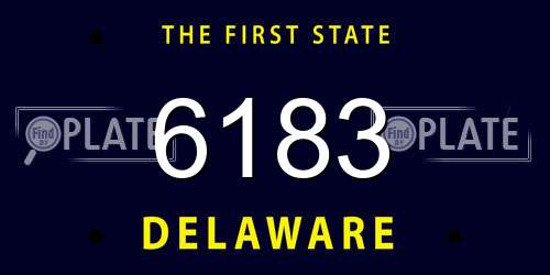 6183 Delaware License Plate