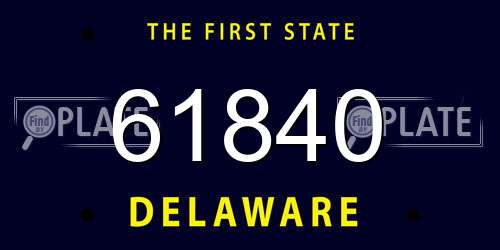 61840 Delaware License Plate
