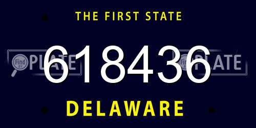 618436 Delaware License Plate