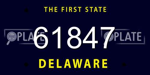 61847 Delaware License Plate