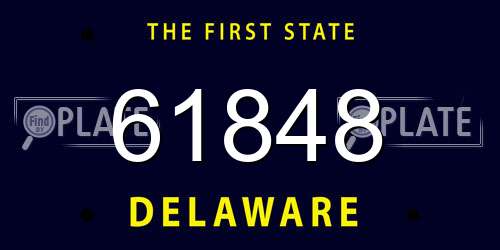 61848 Delaware License Plate