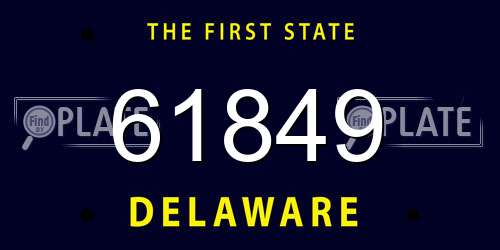 61849 Delaware License Plate