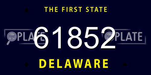 61852 Delaware License Plate