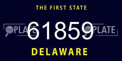 61859 Delaware License Plate