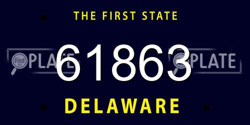 61863 Delaware License Plate