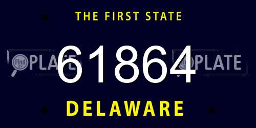61864 Delaware License Plate