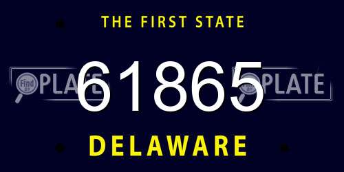 61865 Delaware License Plate