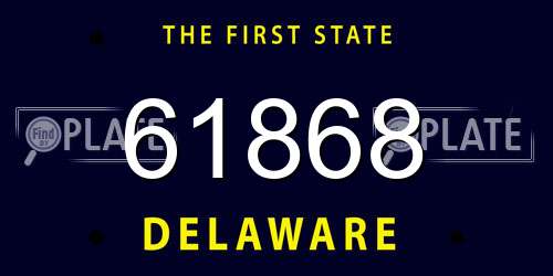 61868 Delaware License Plate