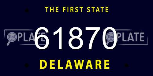 61870 Delaware License Plate