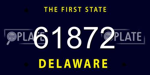 61872 Delaware License Plate
