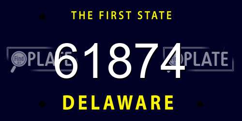 61874 Delaware License Plate