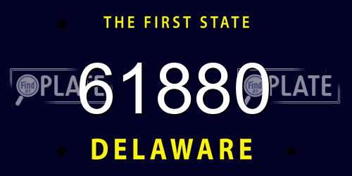 61880 Delaware License Plate