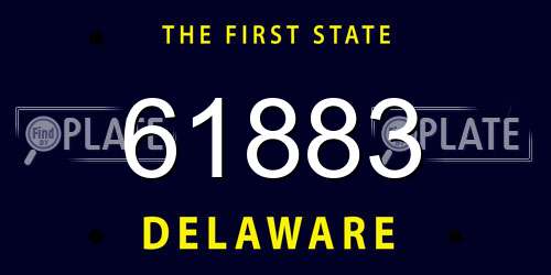 61883 Delaware License Plate