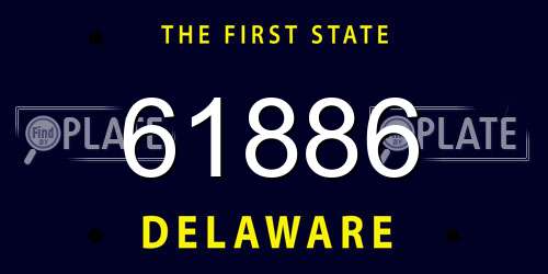 61886 Delaware License Plate