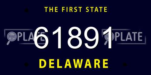 61891 Delaware License Plate