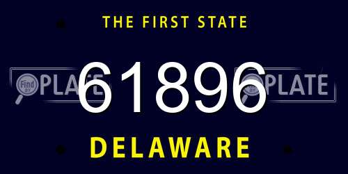 61896 Delaware License Plate