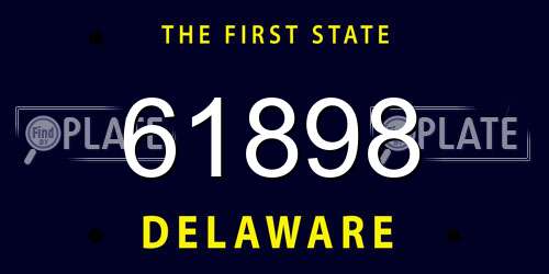 61898 Delaware License Plate