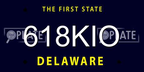618KIO Delaware License Plate