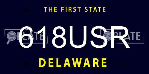 618USR Delaware License Plate