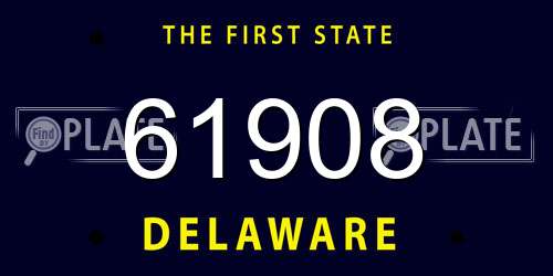 61908 Delaware License Plate