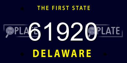 61920 Delaware License Plate