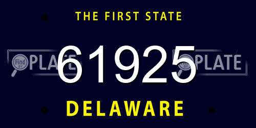 61925 Delaware License Plate