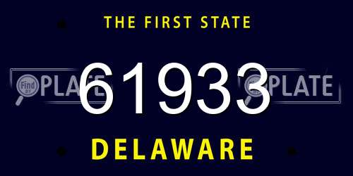 61933 Delaware License Plate
