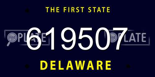 619507 Delaware License Plate