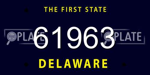 61963 Delaware License Plate
