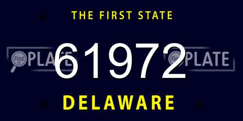 61972 Delaware License Plate