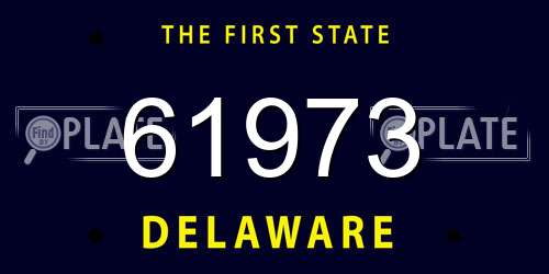 61973 Delaware License Plate