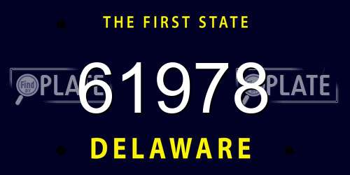 61978 Delaware License Plate